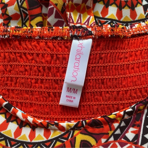 Xhilaration Target Brand Multicolored Fit and Flare Patterned Dress with Pockets - Picture 10 of 13